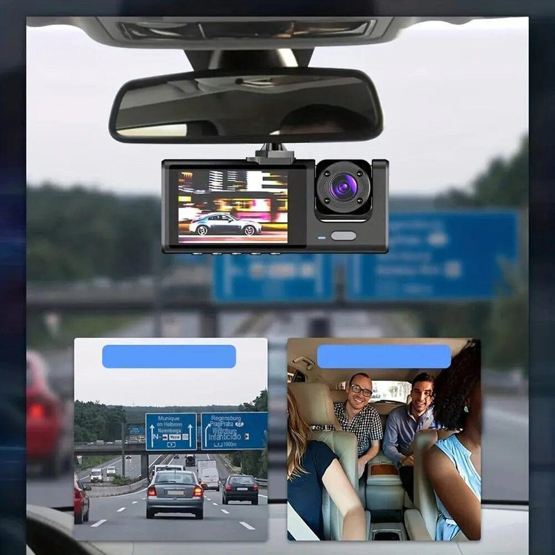 Câmera Veicular Universal DashCam | 3 Lentes