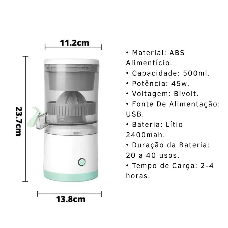 Espremedor de Frutas Elétrico Portátil USB | Seus Sucos em Segundos