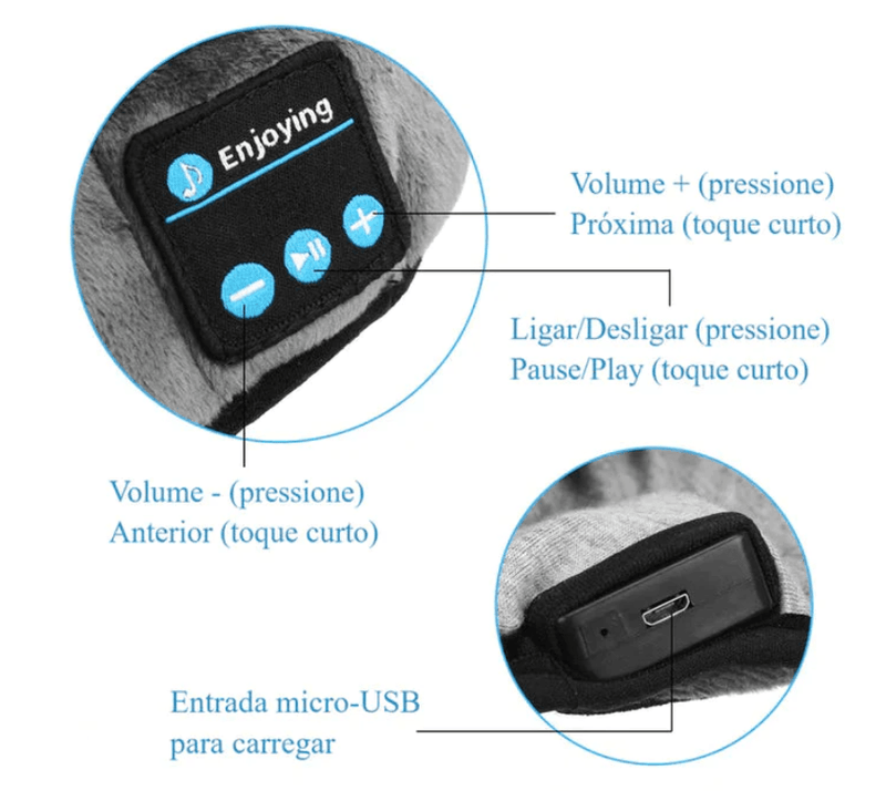 Fones de Ouvido Pod Sleep | Bandana Bluetooth