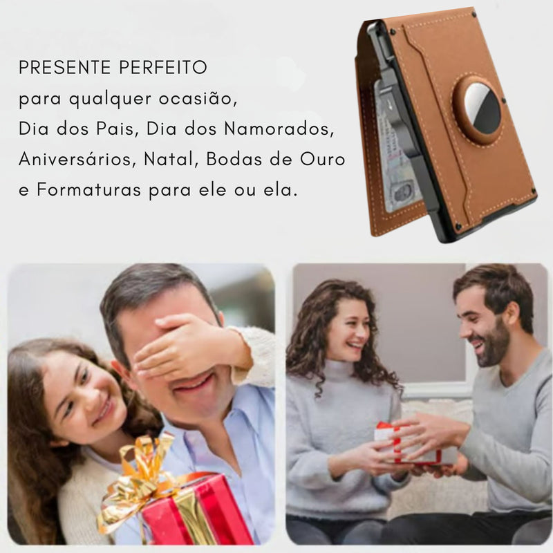 Carteira Minimalista | Botão Pop-Up Inteligente