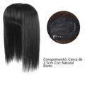 Lace Topo de Cabelo Natural Liso com Franja