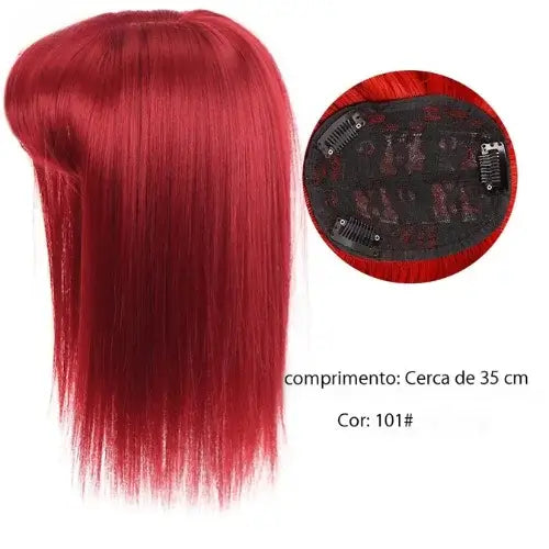 Lace Topo de Cabelo Natural Liso com Franja
