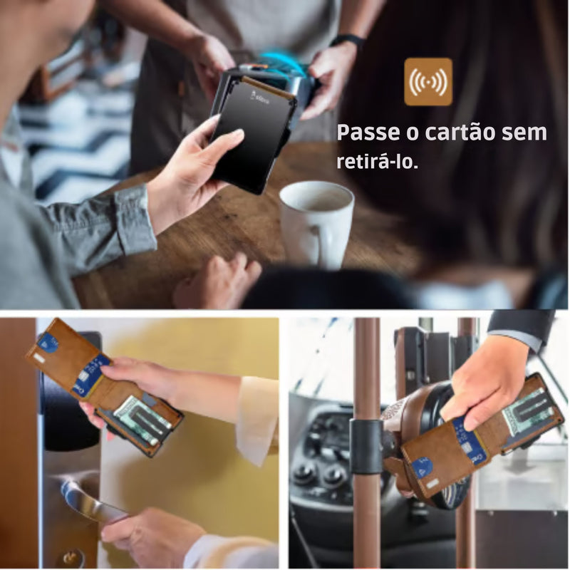 Carteira Minimalista | Botão Pop-Up Inteligente