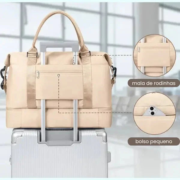 Bolsa-Mala Impermeável com Bolsos Multifuncionais | Elegância Urbana + Brinde
