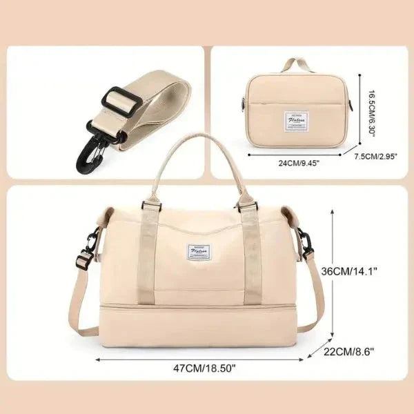 Bolsa-Mala Impermeável com Bolsos Multifuncionais | Elegância Urbana + Brinde