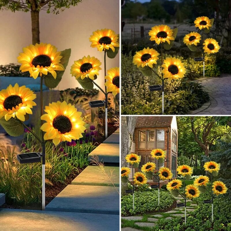 Luminária Solar para Jardim Áreas Externas | Modelo Girassol
