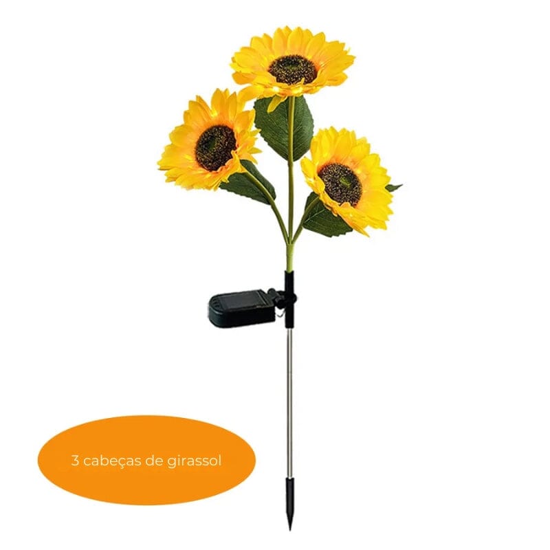 Luminária Solar para Jardim Áreas Externas | Modelo Girassol