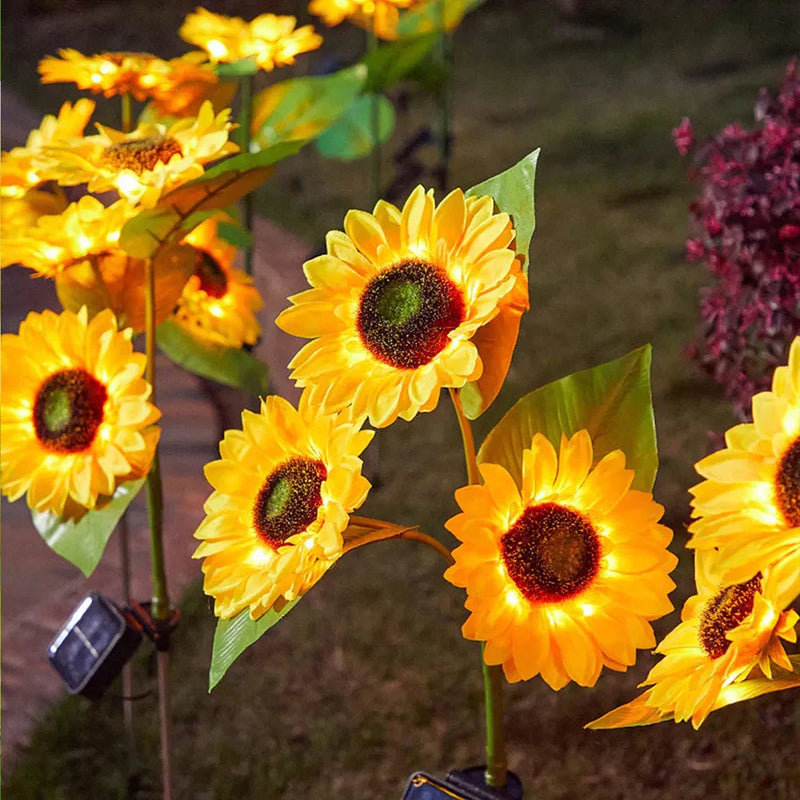 Luminária Solar para Jardim Áreas Externas | Modelo Girassol