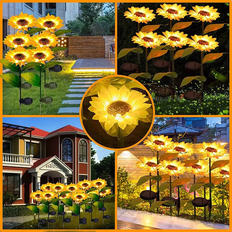 Luminária Solar para Jardim Áreas Externas | Modelo Girassol