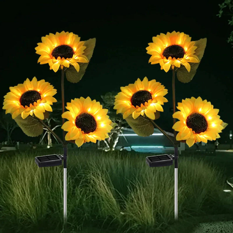 Luminária Solar para Jardim Áreas Externas | Modelo Girassol