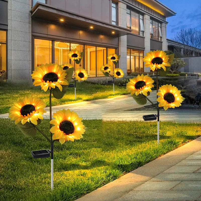 Luminária Solar para Jardim Áreas Externas | Modelo Girassol